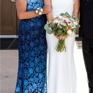 Mon Cheri Montage ombré blue lace dress